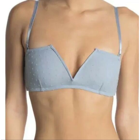 Free People Intimately Bandeau Bra Small Sierra Convertible Stretch Light Blue - Picture 1 of 11